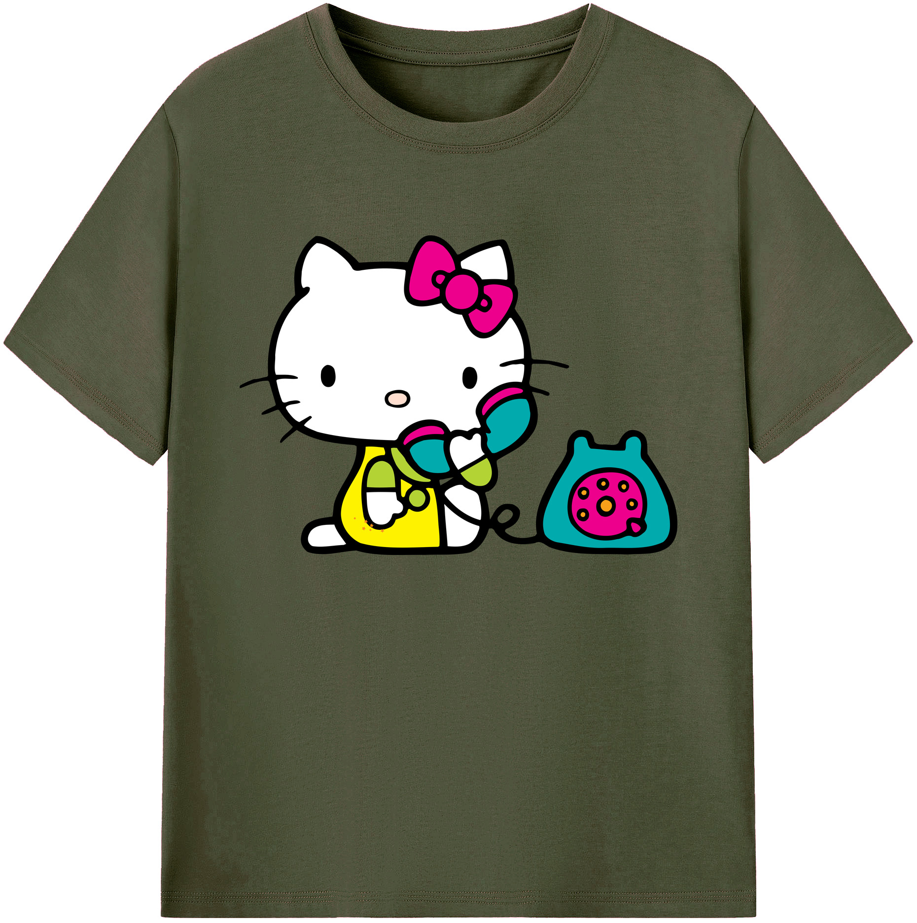 （画像用） Hello Kitty ハローキティ 綿100％ メンズ半袖Tシャツ｜肌触りやわらか＆通気性